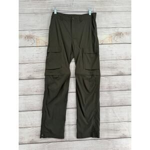 REI Co-Op Sahara Cargo Convertible Pants Youth Boys XL 18 Green Adjustable Waist